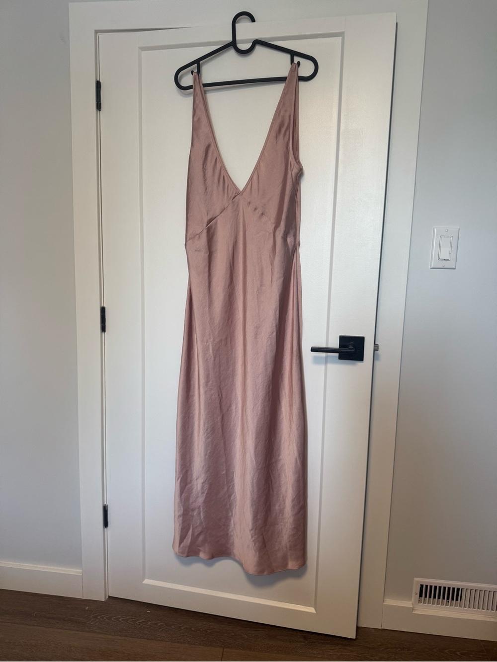 Wilfred Pink Slip Midi Dress with V-Neck